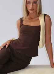 Kinsie Tailored Top Brown