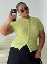 Suzu Textured Top Green Curve
