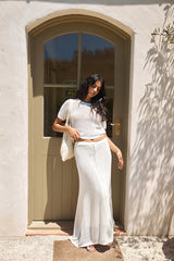 Safe Haven Knit Maxi Skirt White