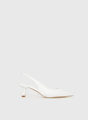 Denalia Pointed Toe Heels White Matte