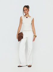 Buenos No Waist Low Rise Straight Leg Jeans White