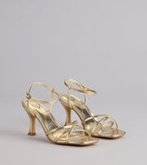 Shine Hour Metallic Strappy Stiletto Heels