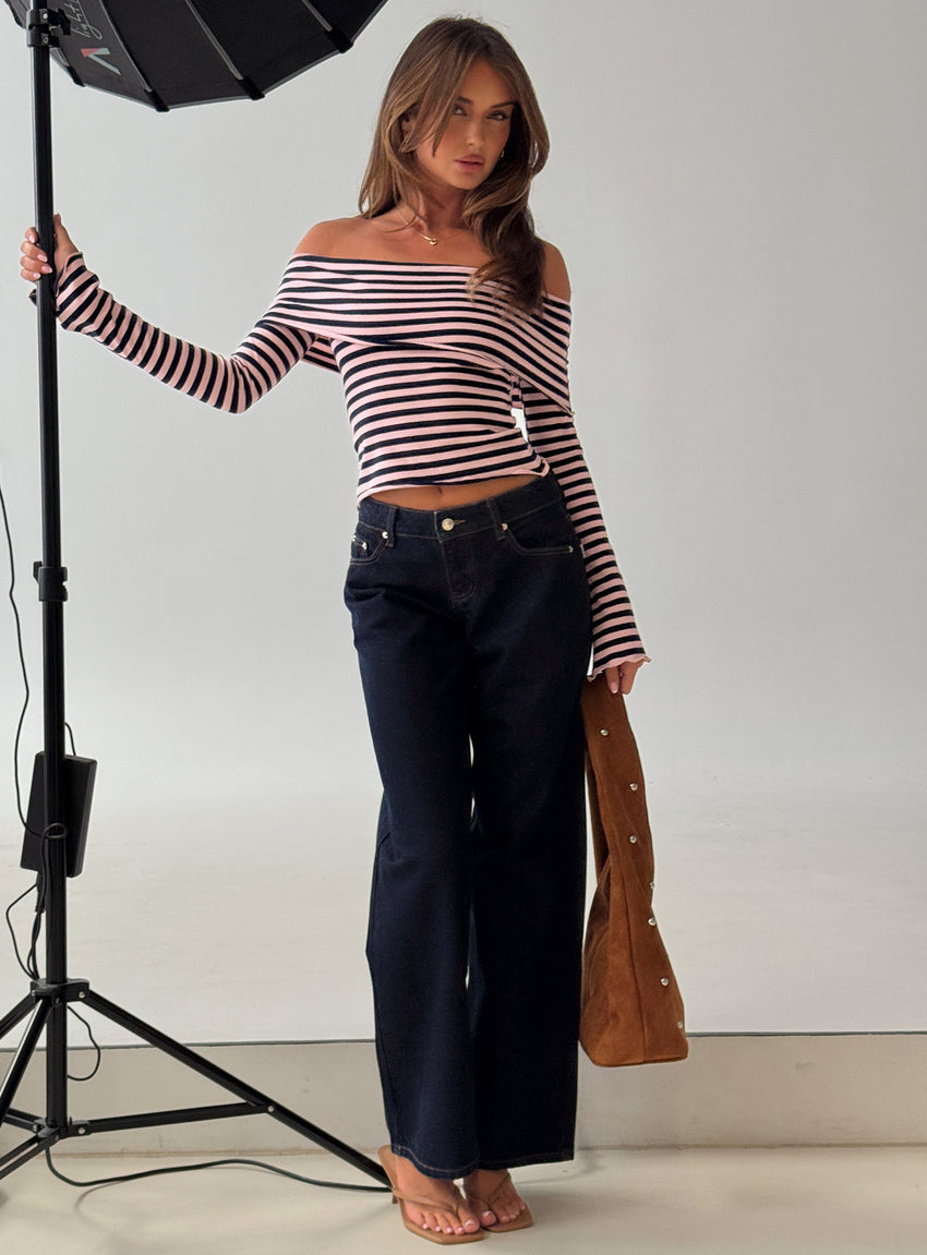 Ellanor Low Rise Straight Leg Jeans Indigo Blue