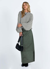 Harmony Balloon Sleeve Knit Sweater Grey